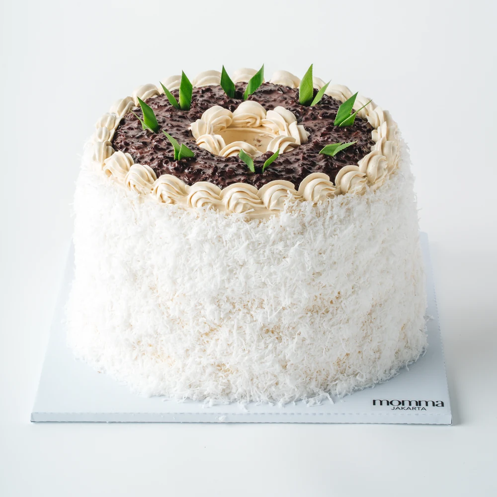 Ketan Hitam Cake by Momma Jakarta — Black glutinous rice · Gula Melaka · Coconut